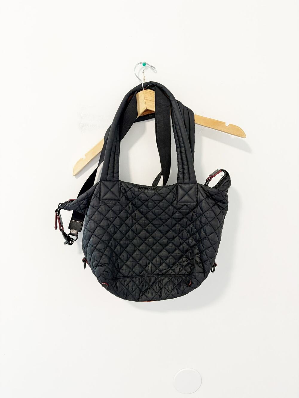 MZ Wallace Small Black Sutton Crossbody Quilted Tote Bag